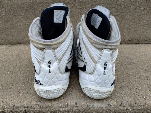 ASICS Gel Assault Wrestling Shoes SIZE MENS 11 JY502 WHITE WITH BLACK RARE - Picture 8 of 12