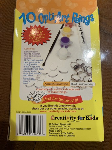 Creativity For Kids Paint Your Own Rings, 10 Opti-Art Rings #1451 - Picture 4 of 5