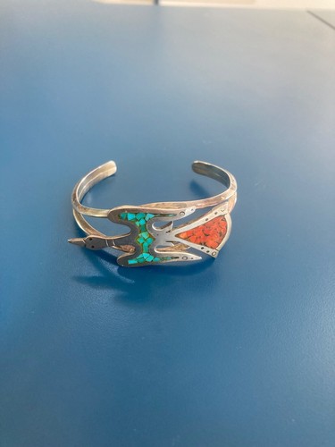 Navajo peyote bird necklace with matching bracelet and ring size 7.75. - 第 3/4 張圖片
