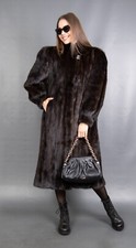 15231 GLAMOROUS REAL MINK COAT LUXURY FUR VERY LONG PELZ BEAUTIFUL LOOK SIZE L