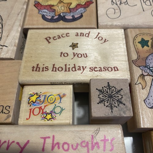 Lot 18 Mounted Christmas Stamps Phrases Snow Angels Trees Joy Judith Hero Arts + - Picture 14 of 23