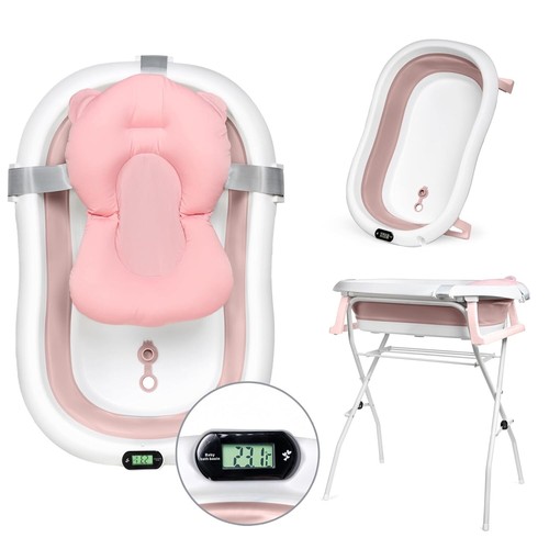 moovkee. Babybadewanne mit Gestell 80cm - Baby Badewanne Faltbar mit Thermometer - Bild 15 von 21