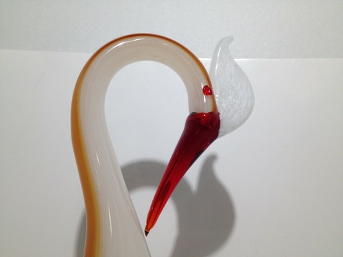15" Mid Century Modern Hand Blown Art Glass Murano Heron Bird Sculpture - Picture 3 of 10