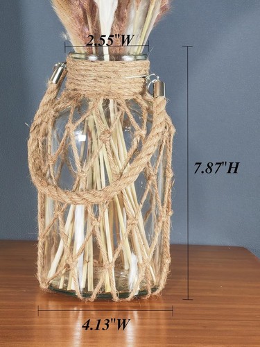 Pampas Grass Vase, Boho Home Decor for Bedroom/Living Room/Coffee Clear - Picture 7 of 7