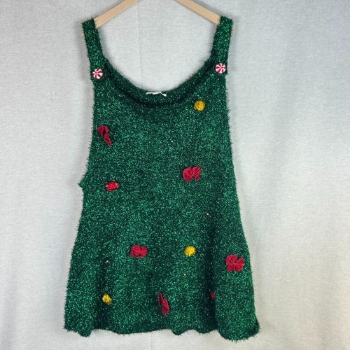 Celebrate Together Womens Dress Size 2X Light Up Christmas Tree Ugly Sweater