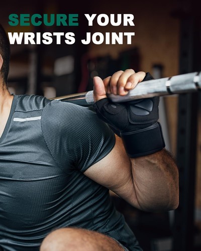 Trideer gepolsterte Trainingshandschuhe für Männer Fitnessstudio Gewichtheben Handschuhe - groß - Bild 3 von 9