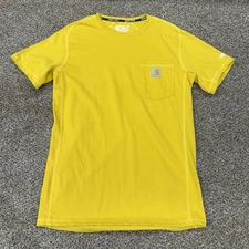 Carhartt Force Relaxed Fit Pocket T-Shirt Men's Size Small Yellow Vented Sides