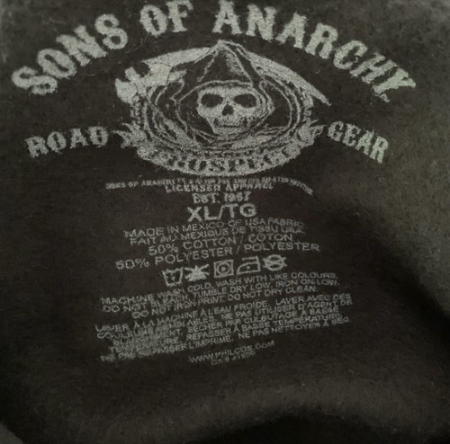 Sons of Anarchy Black Pullover Graphic Hoodie Men Size XL Pocket Long Sleeves - Picture 7 of 9