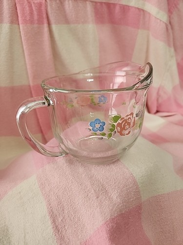 Pfaltzgraff Tea Rose 2 Cup Glass Pitcher Pink Roses ~ Mini Batter Bowl ~ Gravy - Picture 3 of 14