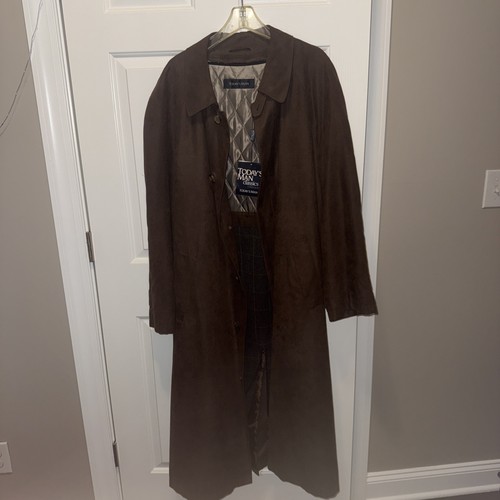 Abrigo largo acolchado marrón 44R vintage de hoy nuevo con etiquetas aspecto gamuza - Imagen 1 de 4