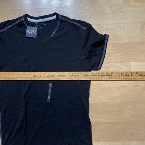Buckle Black Shirt Mens Medium Black V Neck Cotton Stretch Preppy Casual - Picture 3 of 7