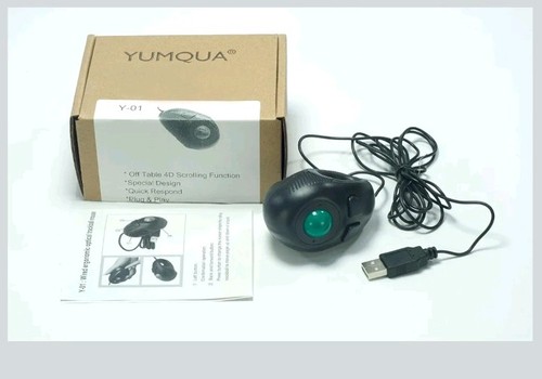 YUMQUA Portable Finger Hand Held 4D Usb Mini Trackball Mouse/ Left & Right Hands - Picture 5 of 6