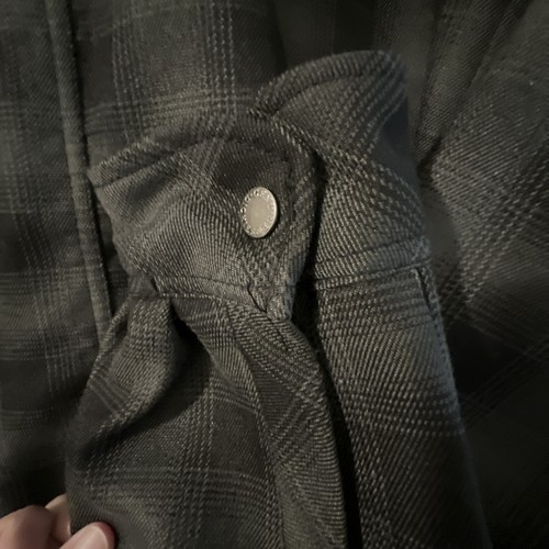 Dickies Hooded Jacket Mens LG 42-44 Black/Gray Plaid Fleece Lined Snap Up - Picture 8 of 10