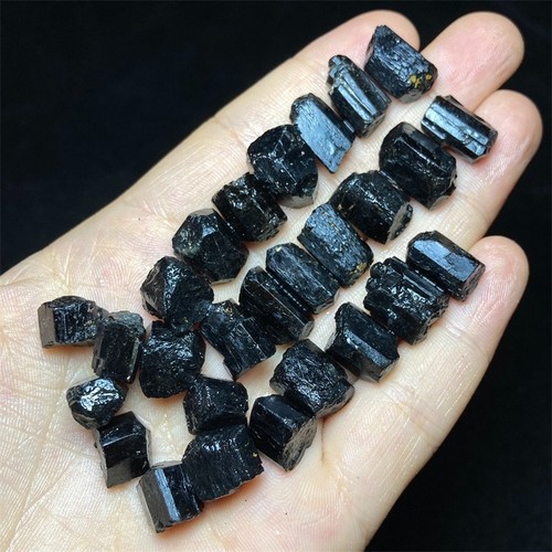 52g A++Natural Black Tourmaline Specimen Crystal Rough Gemstone Rock D559