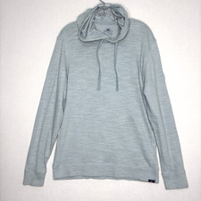 Faherty Hoodie Shirt Mens Medium Ocean Blue Organic Cotton Coastal Surf Beach