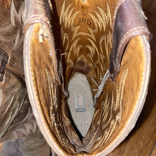 ARIET Heritage 34725 Cowboy Boots Western Brown Leather Mens Size 10D - Picture 20 of 24
