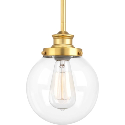 Progress Lighting P5067 Brass Penn Single Light 7"W Mini Pendant - Picture 4 of 12