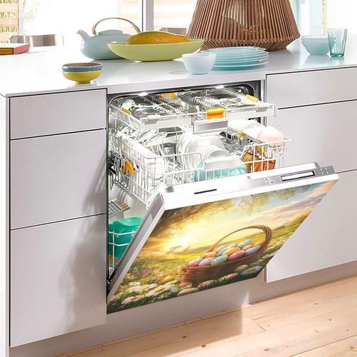 SPRIPORT Daisies Eggs Rabbits Easter Green Dishwasher Magnetic Cover Strong U... - Picture 5 of 6
