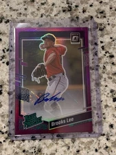 2023 Donruss Optic Baseball Brooks Lee PURPLE AUTO RATED PROSPECT /99 MIN TWINS