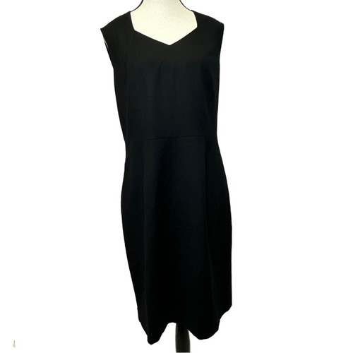 NWT Talbots Dress - Size 14 - Black Italian Wool Sleeveless Sheath - Picture 1 of 9