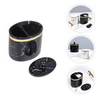 1 Pc Marble Pattern Toothpick Box Resin Toothpick Container Holder with Lid