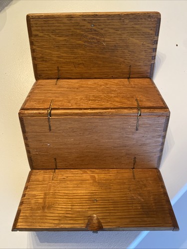 Antiker Holz Singer Nähmaschine Zubehörkasten Rollpatent 1889 Schlüssel - Bild 4 von 8