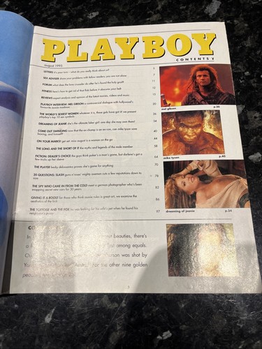 Australian Playboy Magazine August 1995 Elle Macpherson, Mike Tyson, Mel Gibson - Picture 3 of 3
