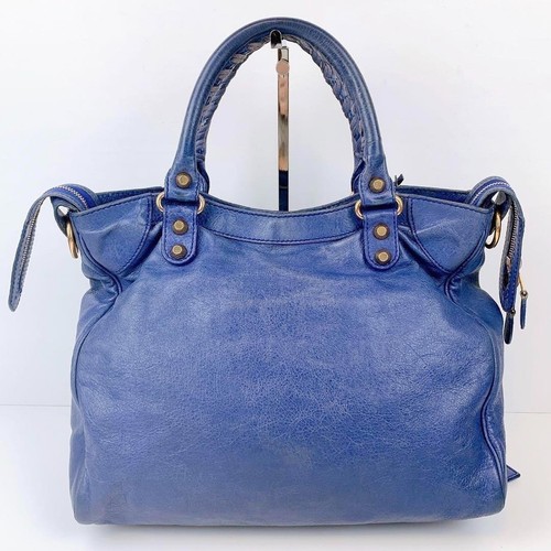 Balenciaga 2way Handtasche blaufarben Riesennieten Velo mit Spiegel, Riemen & Staubbeutel✨ - Bild 3 von 11