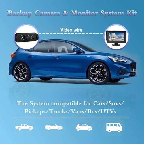 HD Backup Camera and Monitor Kit - 4.3" IPS FHD Color Display, Waterproof Nig... - Picture 5 of 9
