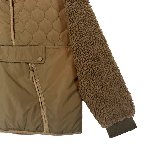 Zara Stepp Pullover Anorak Jacke Olivgrün Sherpa Ärmel Damen Große - Bild 3 von 13