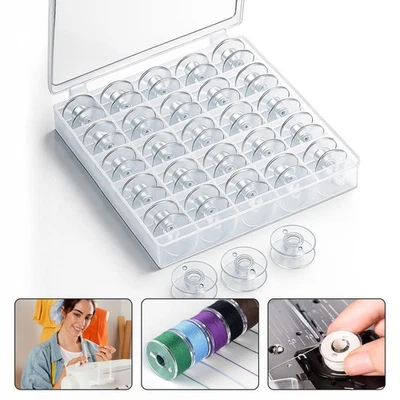 TRIMMING SHOP 25 Universal Sewing Machine Plastic Bobbins - Will Fit Brother Janome Singer