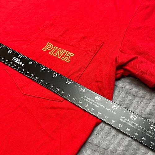 PINK Victoria's Secret T-Shirt Top Dog Graphic Red Women's Medium Kinder Planet - Picture 5 of 9
