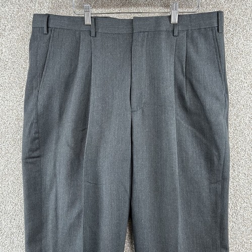 Eddie Bauer Men's Dress Pants Size 40 Gray High Rise Relaxed Fit Cuffed - Picture 2 of 12