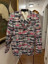 Men’s Polo Ralph Lauren Rugby Madras Patchwork Plaid Sport Brazer Jacket Sz XL