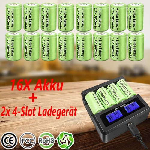 2800mAh 3,7V CR123 CR17345 CR123A 2.8Ah Akku für Arlo Batterie / Ladegerät DE - Imagen 20 de 24