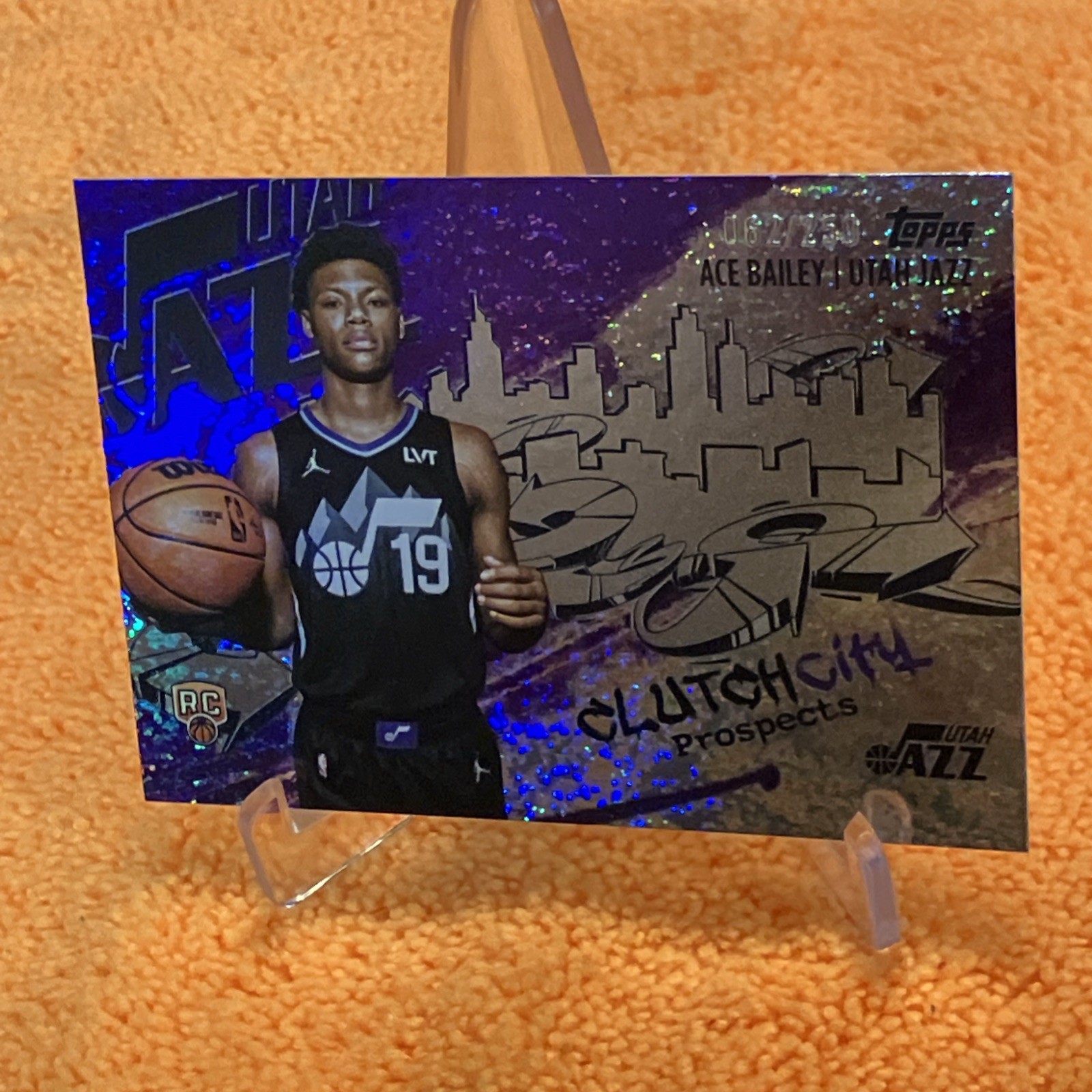 /250 Ace Bailey RC 2025-26 Topps #CC-5 PURPLE HOLO FOIL CLUTCH CITY PROSPECTS