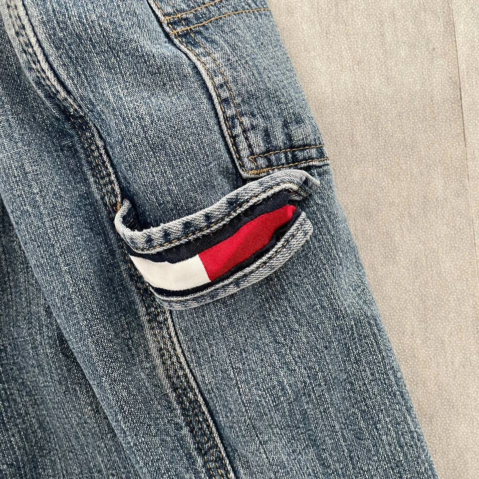 VINTAGE Tommy Hilfiger Pants Adult 36 Blue Jeans Baggy Carpenter Mens 36x30 Y2K - Image 3 of 4