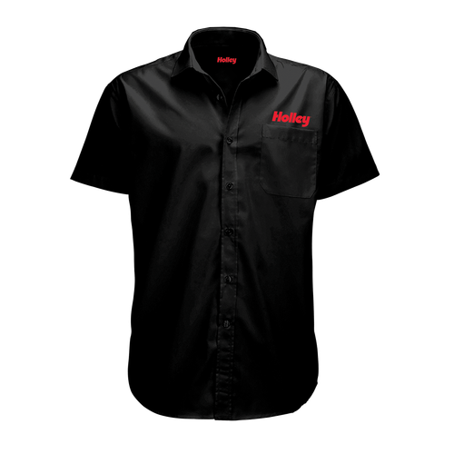 Holley 10437-XLHOL Button Down Shirt - Polyester - Black - Adult X-Large - Each