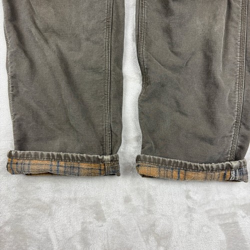 VTG Carhartt Carpenter Pants Men Fits 36x28.5 Flannel Lined Big Logo B111 USA - Picture 5 of 14