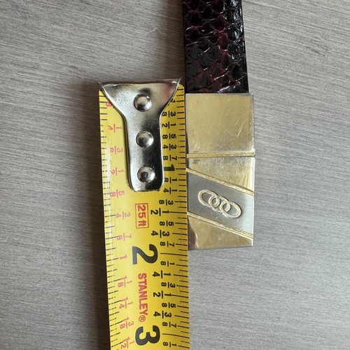 Vintage Holt Renfrew Schlangenleder Leder Gürtel Burgund Goldfarbene Schnalle Gr. S - Bild 7 von 9