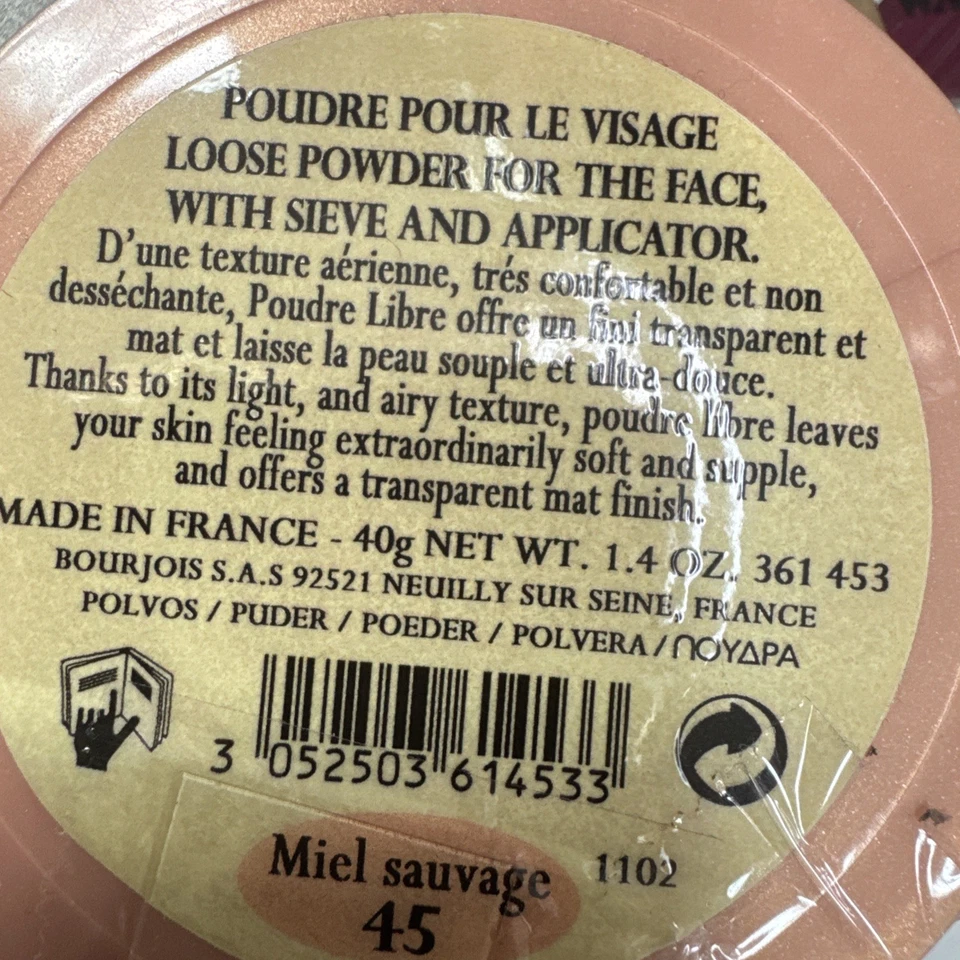 Bourjois  Loose Face Powder W/ Sieve & Applicator Color 45 Miel Sauvage 1.4oz - Image 3 of 4