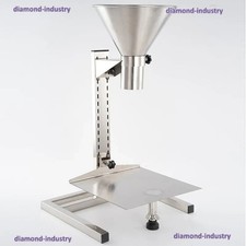 5cm-diameter stainless steel feeding hopper with a supporting frame