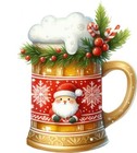 Christmas Beer Cup Wall Art Bedroom Nursery Decor Vinyl Sticker Decal 6 Sizes
