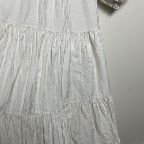 Zimmermann White Viscose Midi Dress Size 2 Smock Short Sleeve - Bild 9 von 16