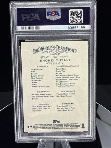2018 Topps Allen & Ginter #100 Shohei Ohtani PSA 9 - Imagen 2 de 2