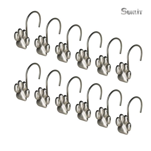 Fashion Design Cute Paw Print Polished Shower Curtain Hooks for Dog Cat and B... - Picture 3 of 7