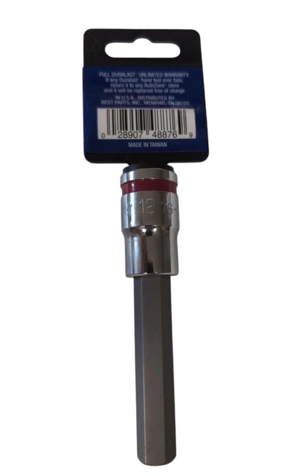 1/2-Inch Drive 12mm Hex Bit Extra Long Socket Duralast 76-027 - Image 2 of 3