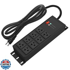 CCCEI Black Heavy Duty Power Strip Surge Protector 20 AMP, 8 Outlets 12 Gauge