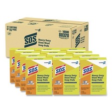 S.O.S. 88320CT 2.4" x 3" Steel Wool Soap Pads (15 Pads/BX 12 BX/CT) New