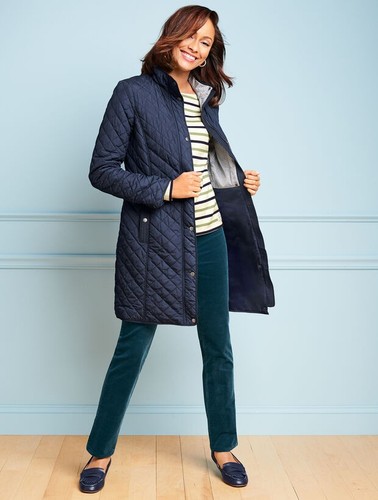 Abrigo largo acolchado negro TALBOTS para mujer talla 10 - Imagen 2 de 5